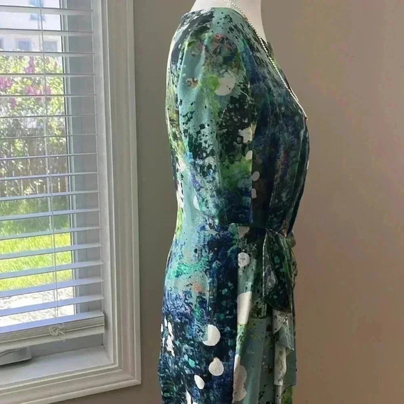 ❤️Host  Picks❤️[S]Rebecca Minkoff Silk Mystic Garden Print S/S Mid Dress - Picture 7 of 12